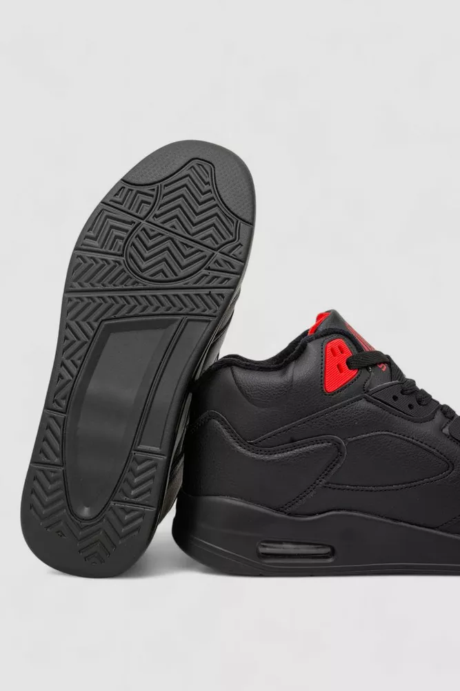 Купити Кросівки чоловічі зимові на хутрі, колір чорно-червоний, 248RH203 - Фото №5