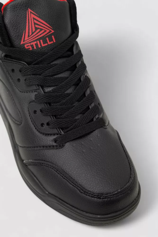 Купити Кросівки чоловічі зимові на хутрі, колір чорно-червоний, 248RH203 - Фото №2