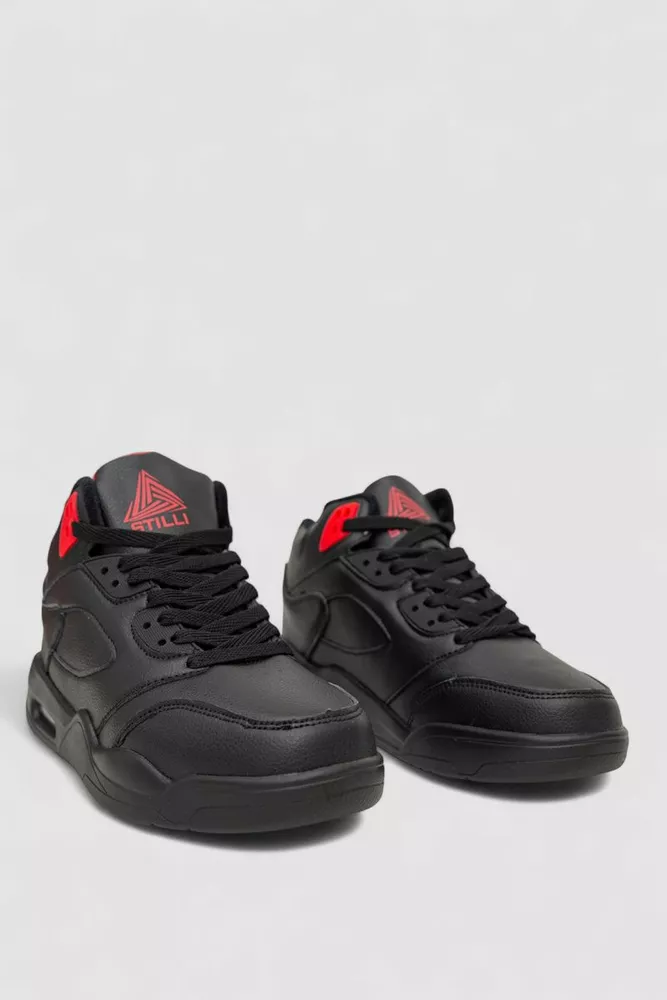 Купити Кросівки чоловічі зимові на хутрі, колір чорно-червоний, 248RH203 - Фото №3