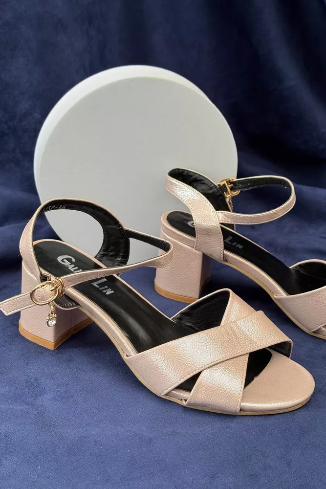 Купить Босоножки женские, цвет пудровый, 243RE237 - Фото №3