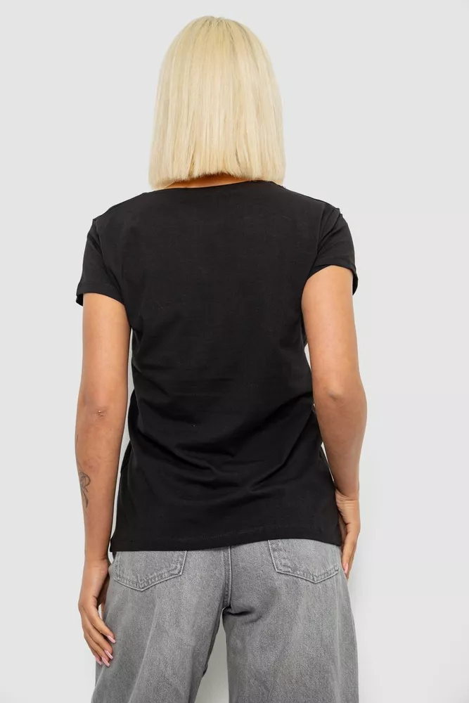 Купить Футболка женская с принтом, цвет черный, 244R2232 - Фото №4