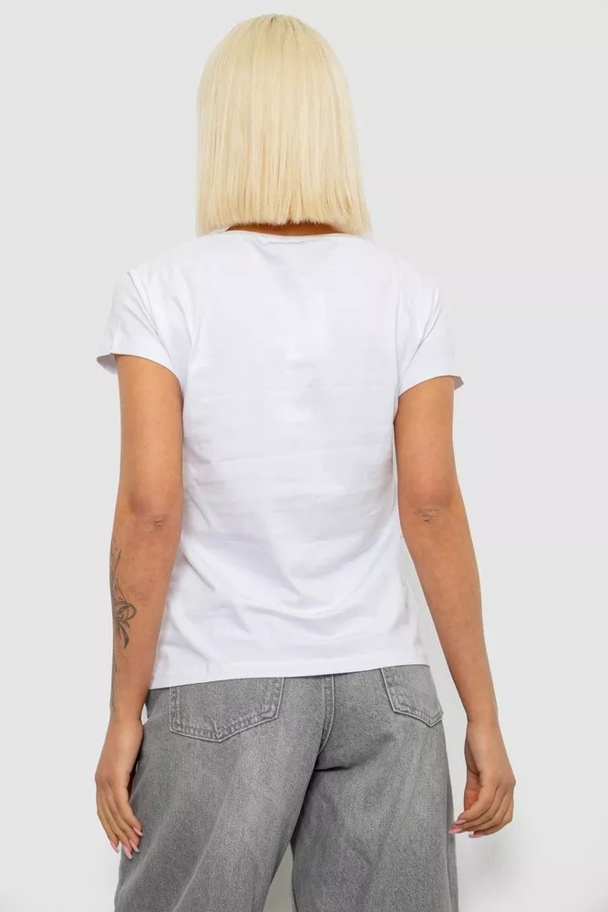 Купить Футболка женская с принтом, цвет белый, 244R2232 - Фото №4