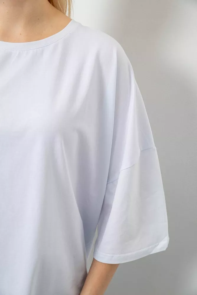 Купити Футболка жіноча однотонна, колір білий, 244R3018 - Фото №5