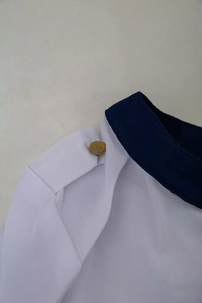 Купити Блуза класична  -уцінка, колір біло-синій, 230R111-U-19 - Фото №6