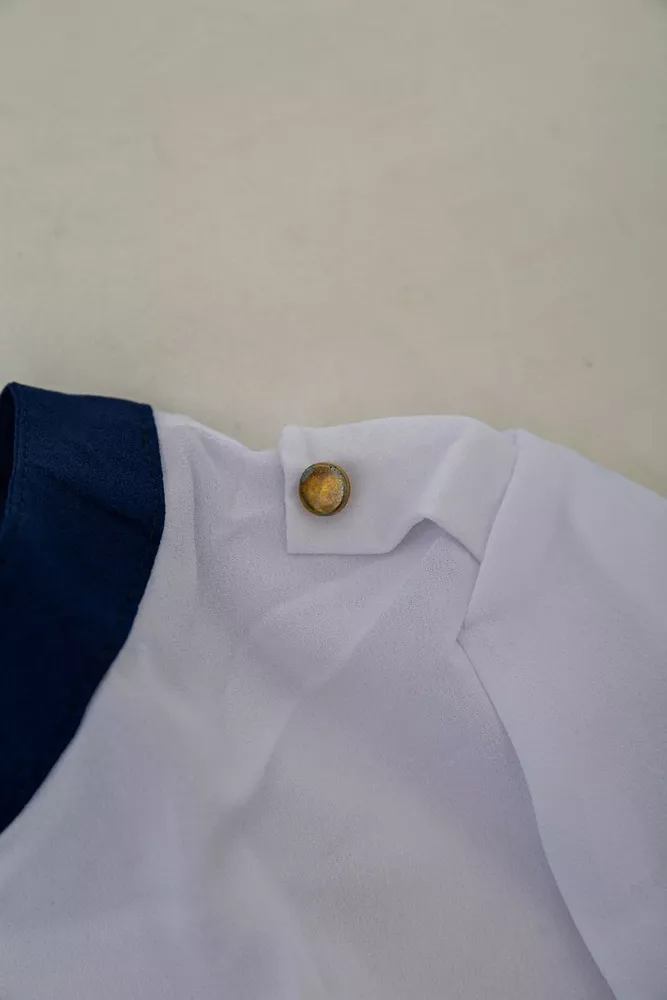 Купити Блуза класична  -уцінка, колір біло-синій, 230R111-U-19 - Фото №7