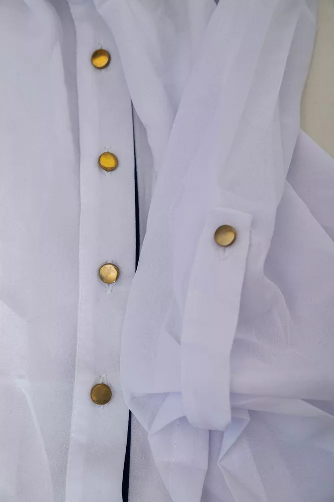 Купить Блуза классическая   -уценка, цвет бело-синий, 230R111-U-20 - Фото №6