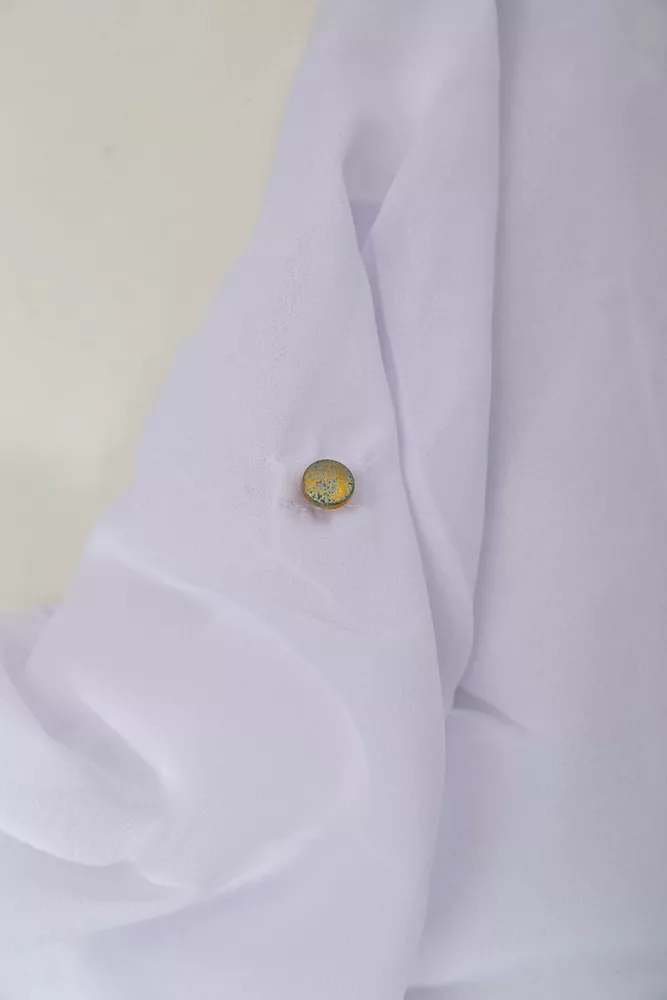 Купити Блуза класична  -уцінка, колір біло-синій, 230R111-U-23 - Фото №6