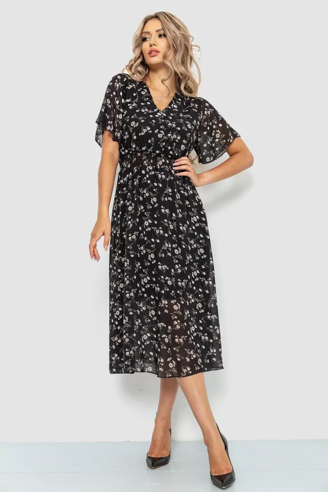 Купити Сукня шифонова  -уцінка, колір чорний, 204R100-U-3 - Фото №1