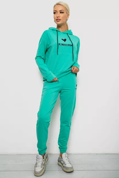 Спортивный костюм женский двухнитка  -уценка, цвет мятный, 214R1419-007-U-30