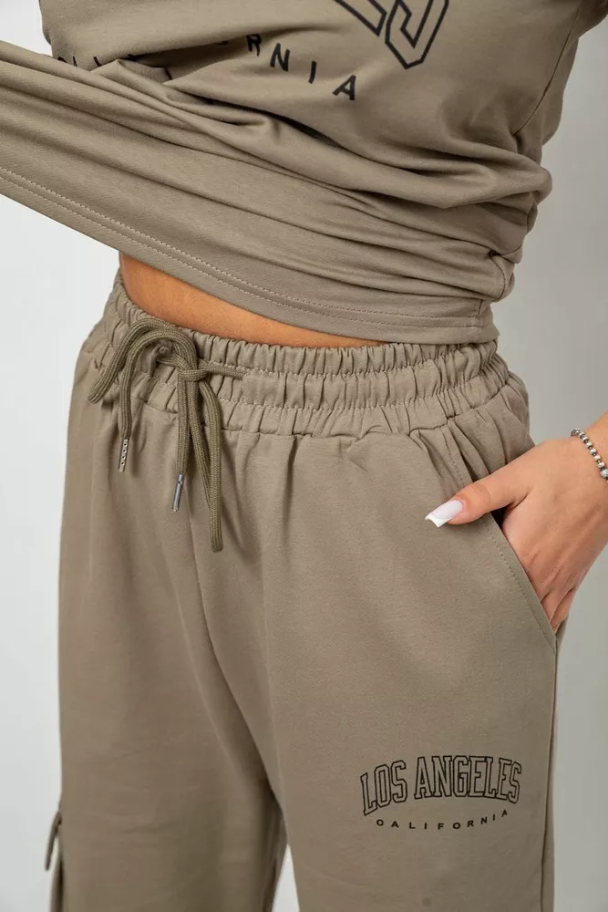 Купить Костюм женский повседневный однотонный, цвет хаки, 221R104 - Фото №6