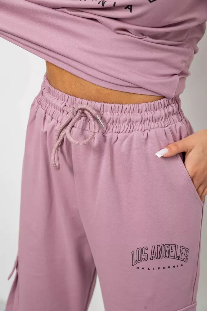 Купить Костюм женский повседневный однотонный, цвет пудровый, 221R104 - Фото №6