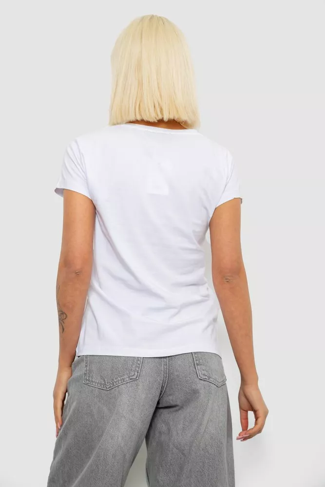 Купить Футболка женская с принтом, цвет белый, 244R1006 - Фото №4