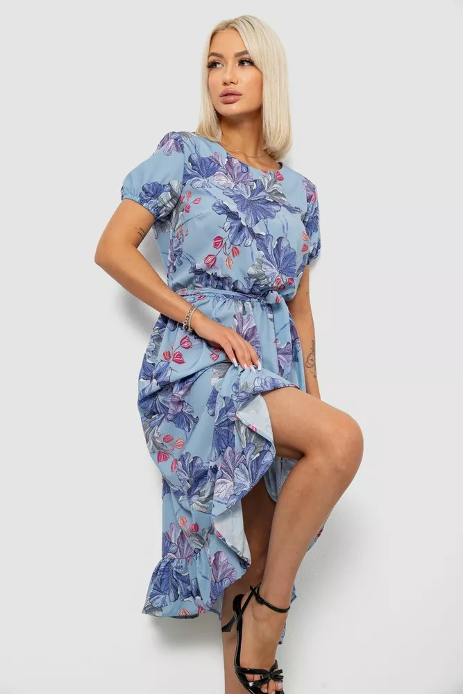 Купить Платье женское с принтом софт, цвет голубой, 257R8070-1 - Фото №2