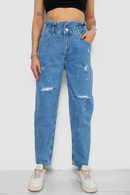Джинси жіночі Mom-fit, колір блакитний, 244R1573