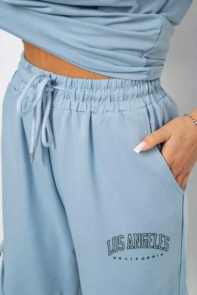 Купить Костюм женский повседневный однотонный, цвет голубой, 221R104 - Фото №5