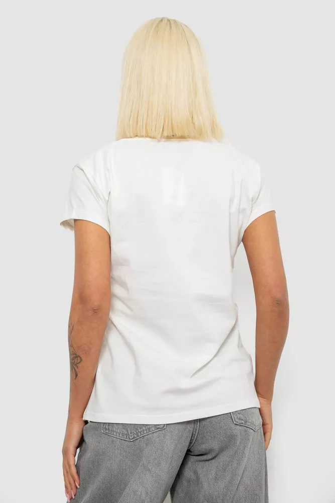 Купить Футболка женская с принтом, цвет молочный, 244R1006 - Фото №4