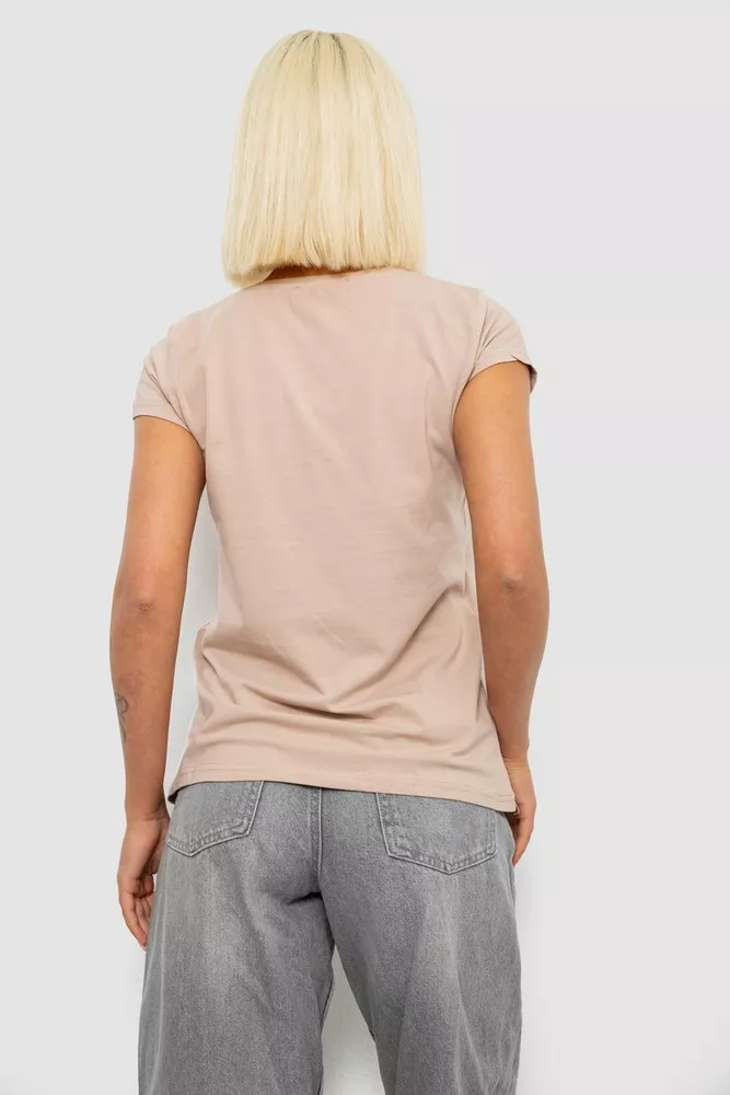 Купить Футболка женская с принтом, цвет мокко, 244R1006 - Фото №4