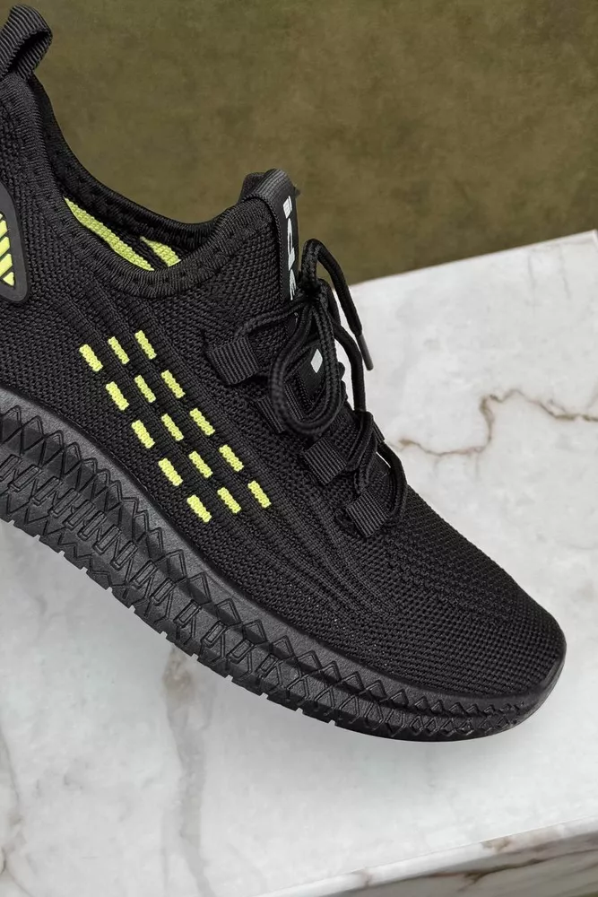 Купити Кросівки жіночі  текстиль, колір чорно-жовтий, 243RF58 - Фото №2