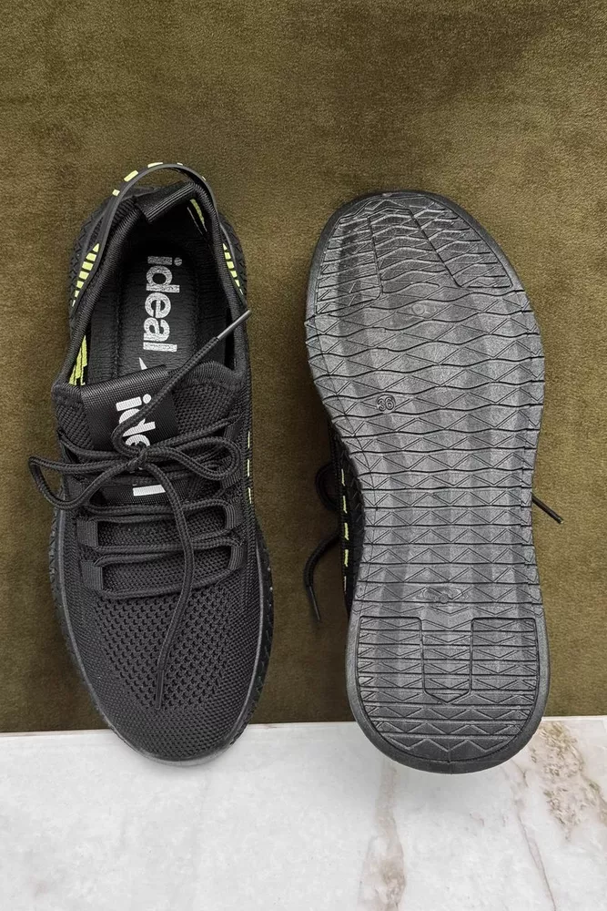 Купити Кросівки жіночі  текстиль, колір чорно-жовтий, 243RF58 - Фото №3