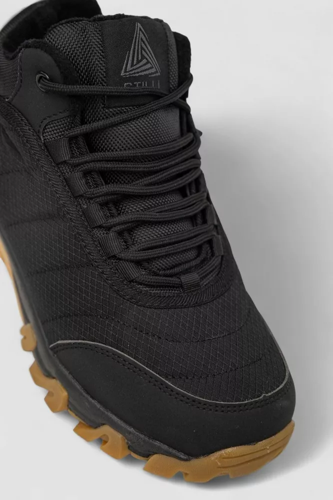 Купить Кроссовки женские зимние на меху, цвет черно-бежевый, 248RH910 - Фото №2