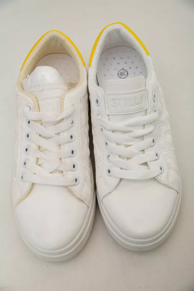 Купить Кеды женские  -уценка, цвет бело-желтый, 248RR184-U - Фото №6