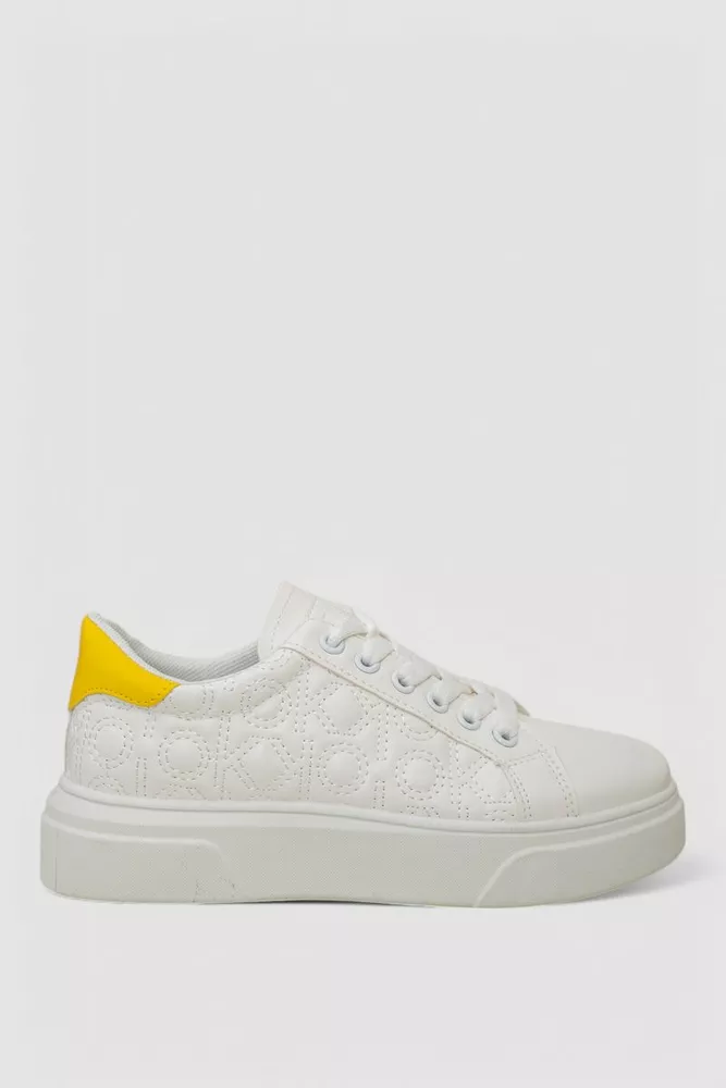 Купить Кеды женские  -уценка, цвет бело-желтый, 248RR184-U - Фото №1