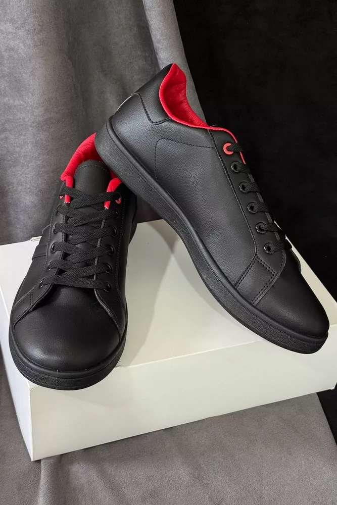 Купити Кеди чоловічі, колір чорно-червоний, 248RR217-11A оптом - Фото №2