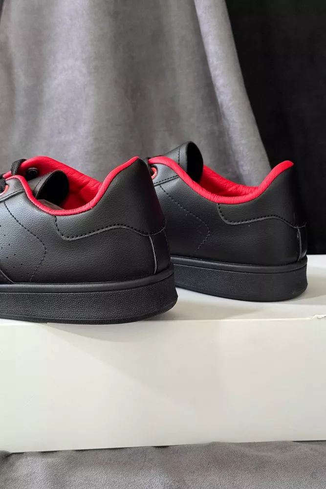 Купити Кеди чоловічі, колір чорно-червоний, 248RR217-11A оптом - Фото №4
