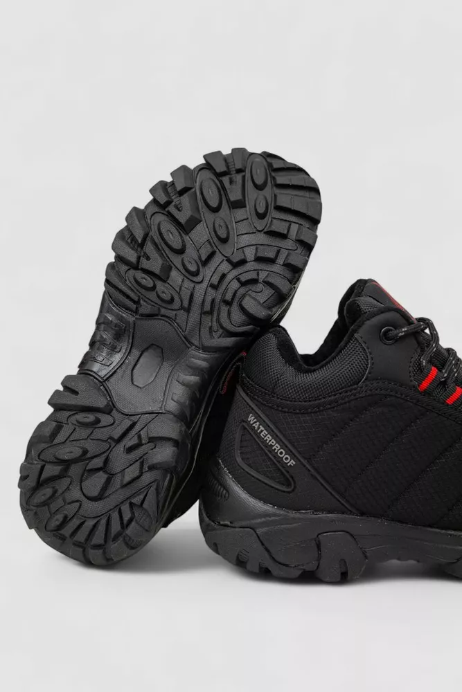 Купить Кроссовки женские зимние на меху, цвет черно-красный, 248RH910 - Фото №5