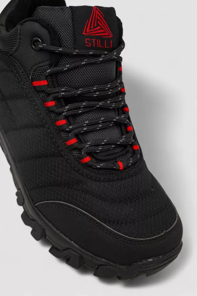 Купить Кроссовки женские зимние на меху, цвет черно-красный, 248RH910 - Фото №2