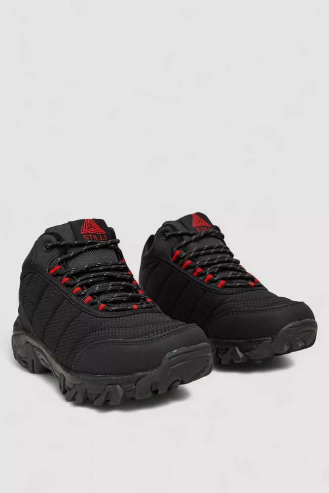 Купить Кроссовки женские зимние на меху, цвет черно-красный, 248RH910 - Фото №3