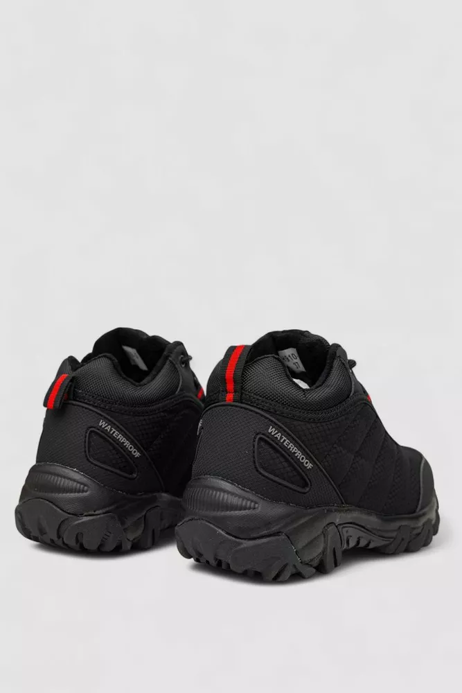 Купить Кроссовки женские зимние на меху, цвет черно-красный, 248RH910 - Фото №4