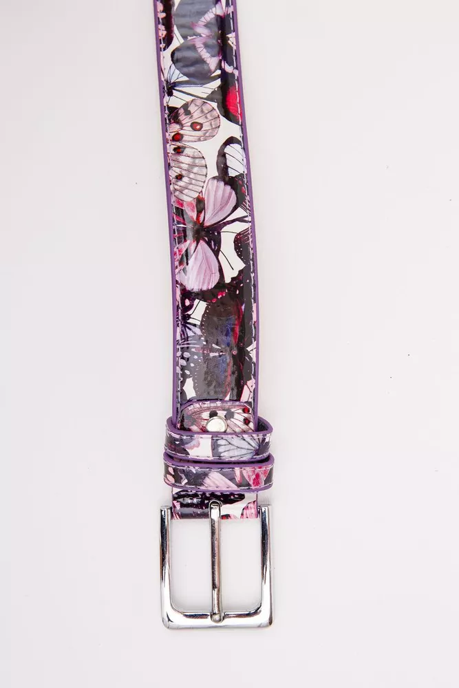 Купити Ремінь жіночий лаковий, колір фіолетовий, 196R3010W9 - Фото №2