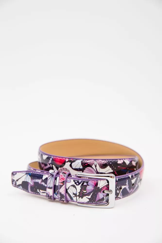 Купити Ремінь жіночий лаковий, колір фіолетовий, 196R3010W9 - Фото №1