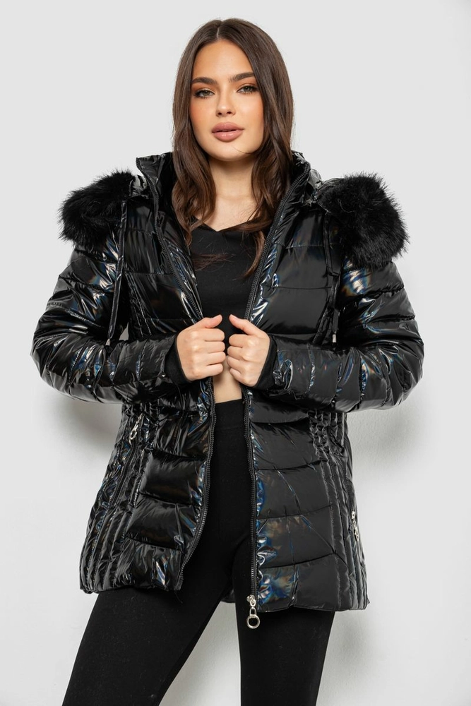 Купить Куртка женская зимняя короткая, цвет черный, 244R23-711 - Фото №2