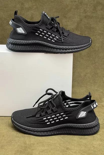 Кроссовки женские тексиль, цвет черно-белый, 243RF58