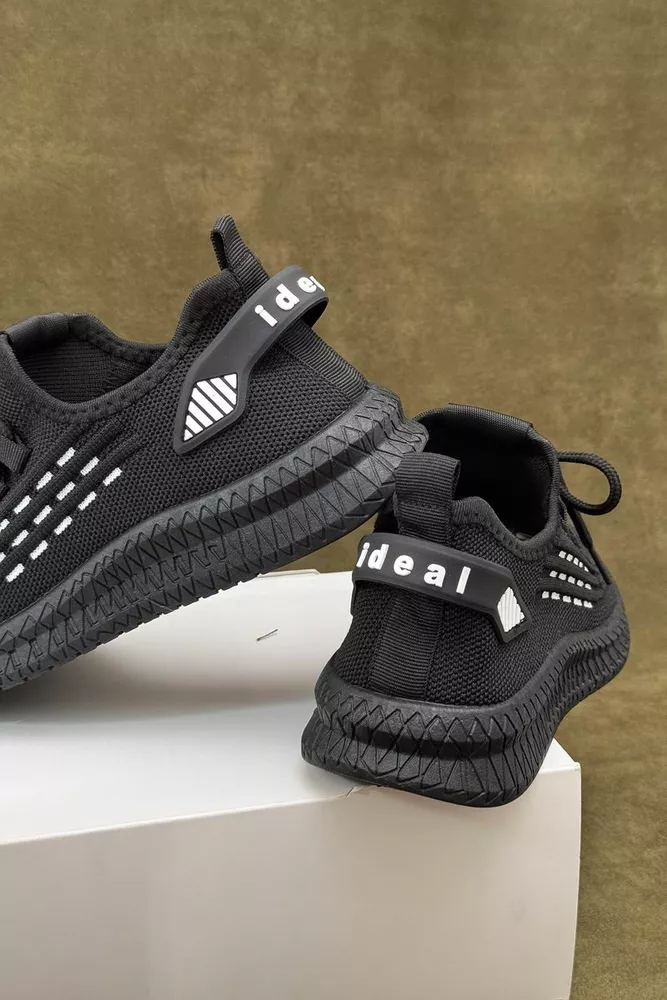 Купити Кросівки жіночі  текстиль, колір чорно-білий, 243RF58 - Фото №4