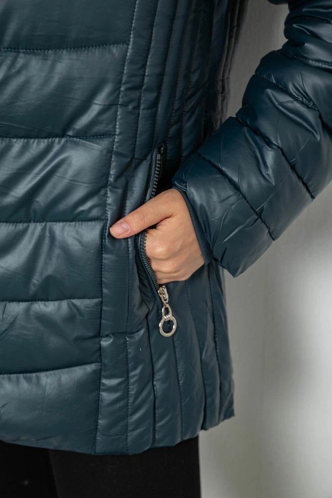 Купить Куртка женская зимняя короткая, цвет петроль, 244R23-711 - Фото №7