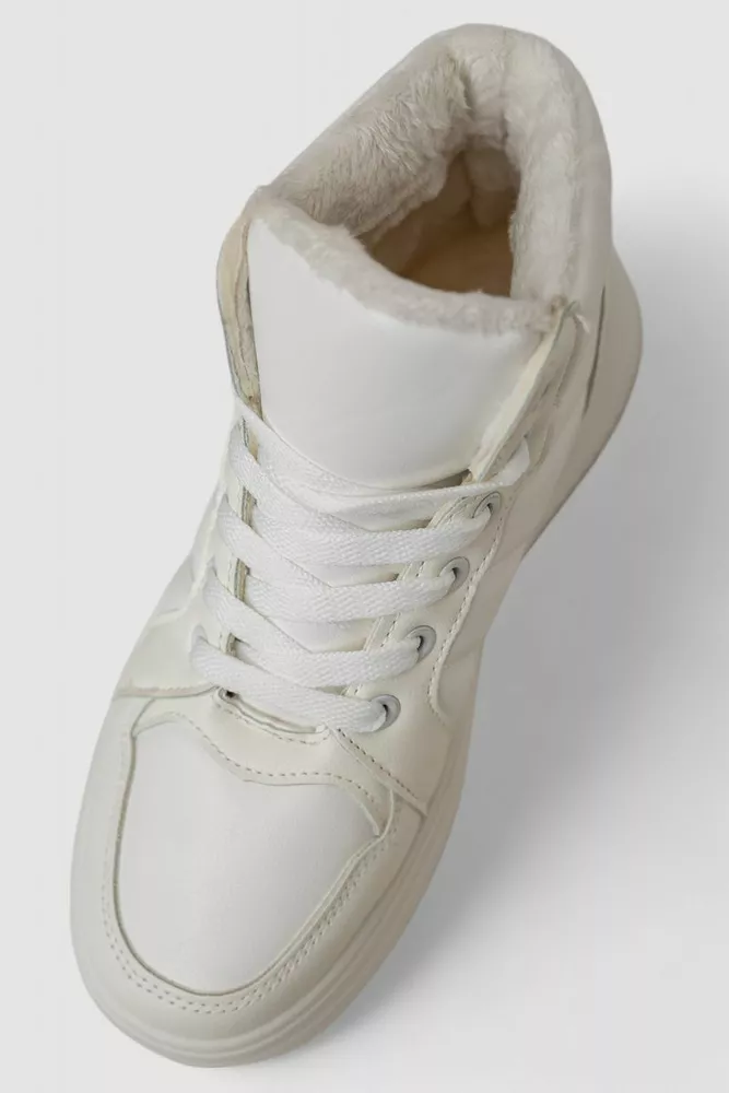 Купить Кроссовки женские зимние на меху  -уценка, цвет белый, 248RAM013-U - Фото №2