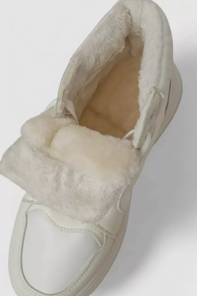 Купить Кроссовки женские зимние на меху  -уценка, цвет белый, 248RAM013-U - Фото №6