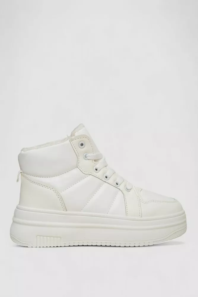 Купить Кроссовки женские зимние на меху  -уценка, цвет белый, 248RAM013-U - Фото №1