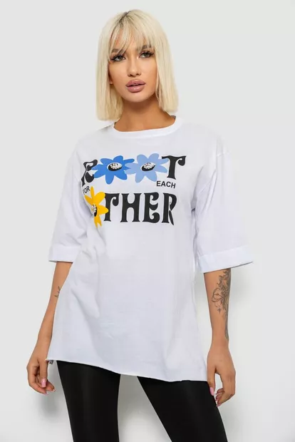 Футболка женская с принтом, цвет белый, 244R2803