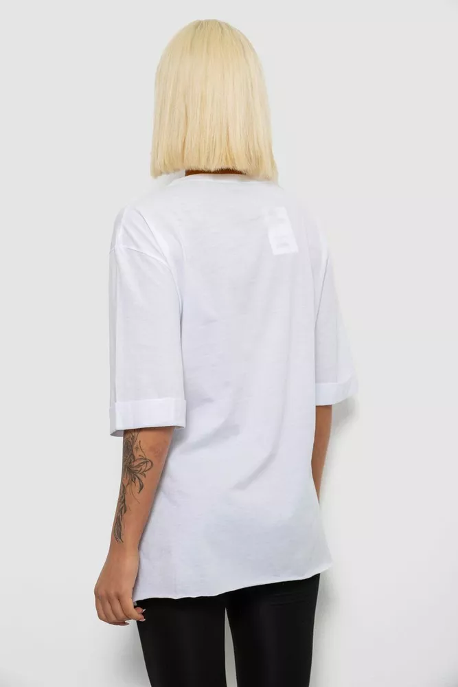 Купить Футболка женская с принтом, цвет белый, 244R2803 - Фото №4