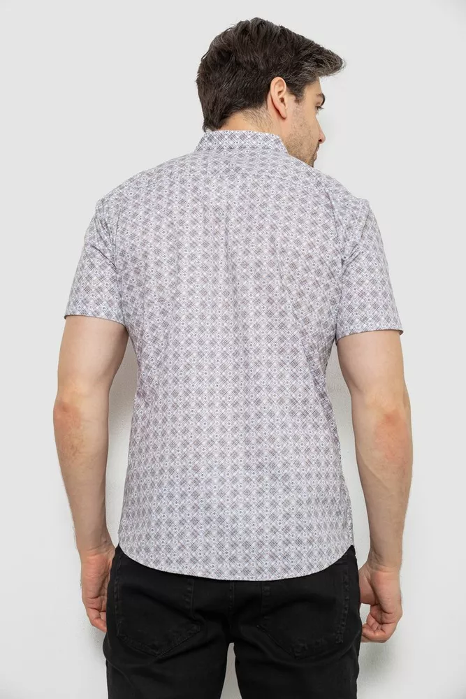 Купити Сорочка чоловіча з коротким рукавом, колір бежевий, 214R6917-15 - Фото №4