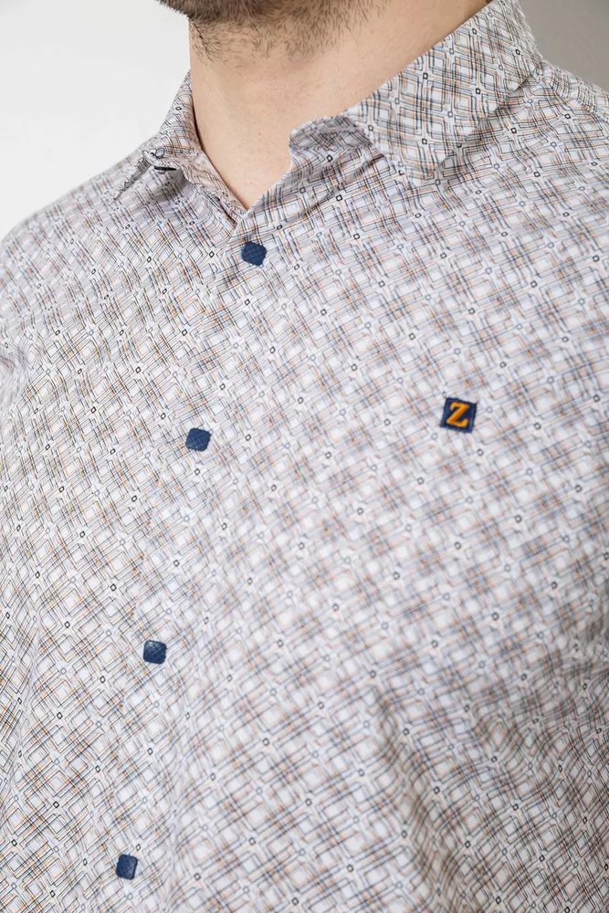 Купити Сорочка чоловіча з коротким рукавом, колір бежевий, 214R6917-15 - Фото №5