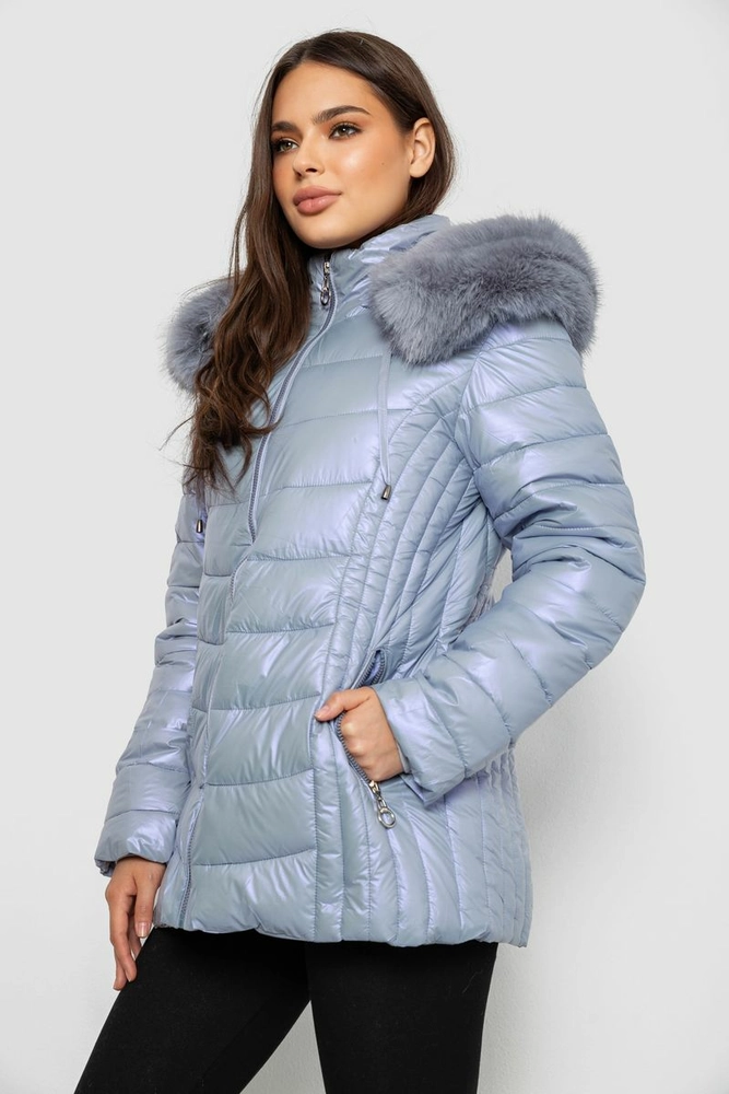 Купить Куртка женская зимняя короткая, цвет голубой, 244R23-711 - Фото №4