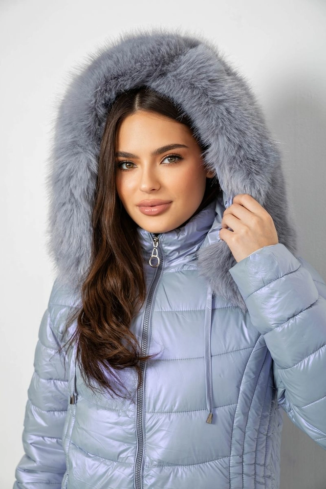 Купить Куртка женская зимняя короткая, цвет голубой, 244R23-711 - Фото №6