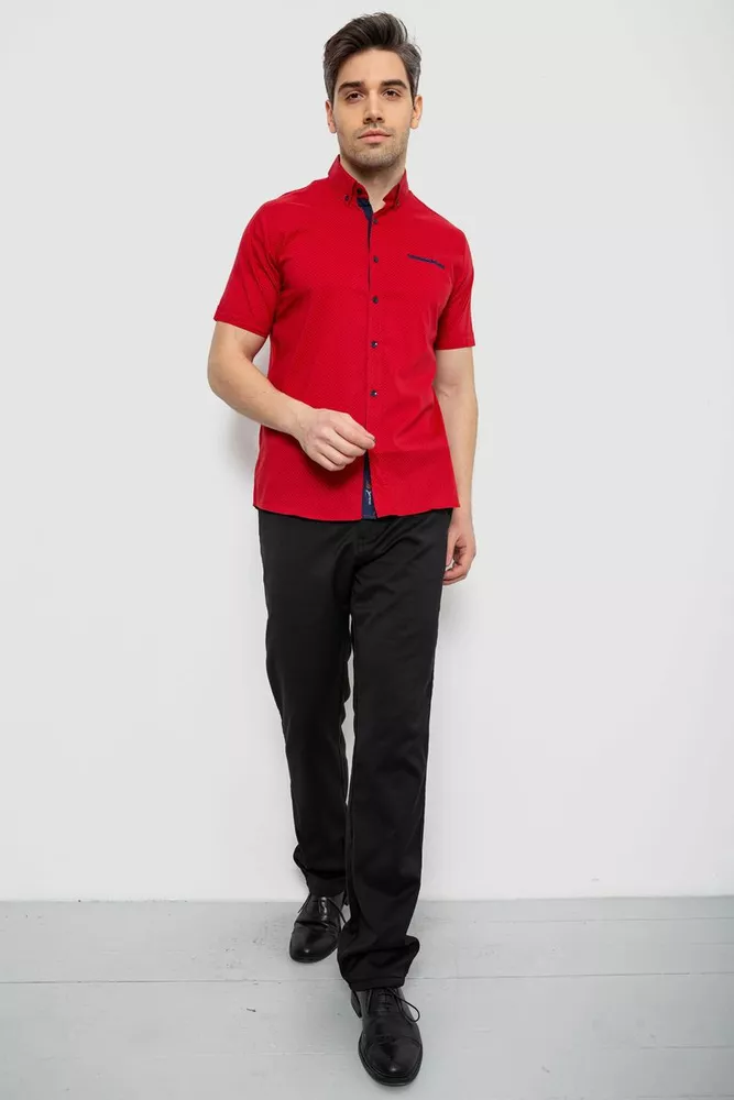 Купить Рубашка мужская с принтом, цвет красный, 186RKB103 - Фото №2