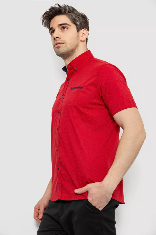 Купить Рубашка мужская с принтом, цвет красный, 186RKB103 - Фото №3