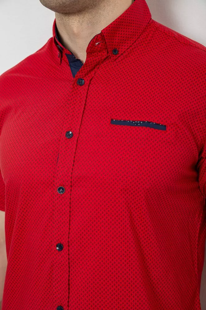 Купить Рубашка мужская с принтом, цвет красный, 186RKB103 - Фото №5